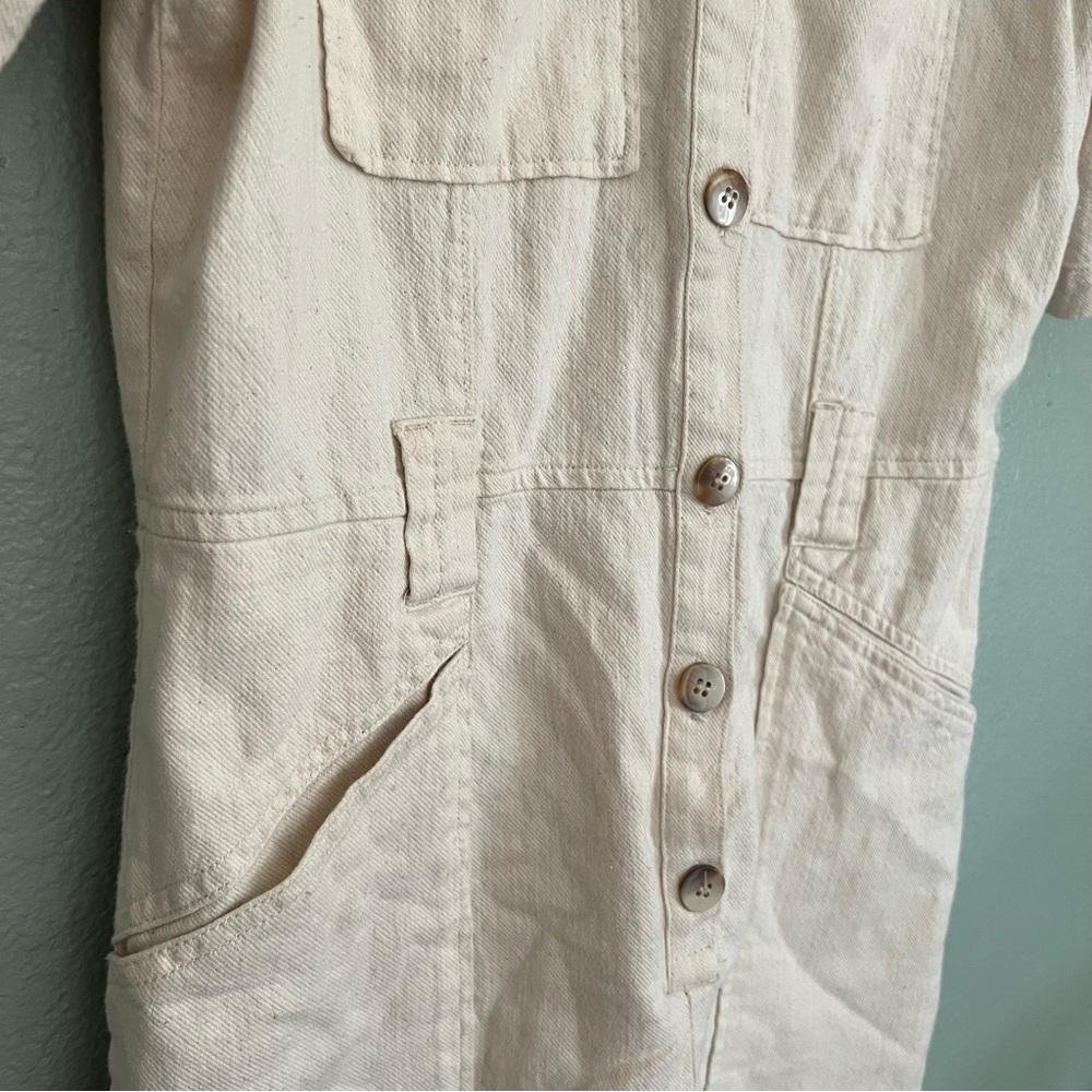 Zara Cream Button-Up Jumpsuit as seen on Meghan Markle - Picture 6 of 7